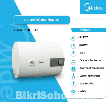 MIDEA 30 LITERS D30-15A6 WATER HEATER Energy Saving GEYSER